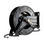 VEVOR Carrete de Manguera para Hidrolavadora 15,2 m x 9,5 mm, Retráctil de Acero, para Pared y Suelo, 275,8 bar de Presión, Rebobinado Automático para Lavado de Coches, Suelos y Jardines, Negro