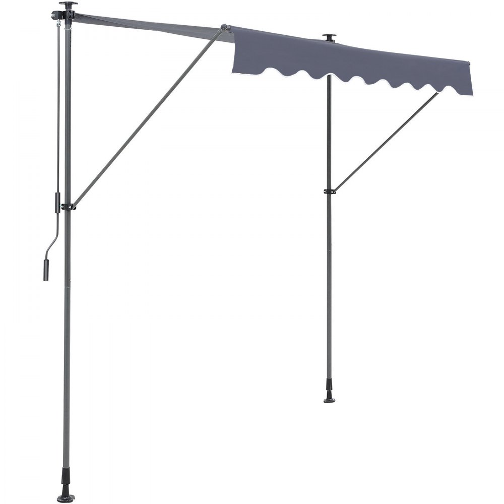 VEVOR Toldo Retráctil de 3 x 1,2 m, Toldo Manual para Terraza Altura Ajustable, Resistente al Viento y a los Rayos UV, con Cortina Parasol de 1 m y Manivela para Terraza, Patio Trasero, Jardín, Balcón