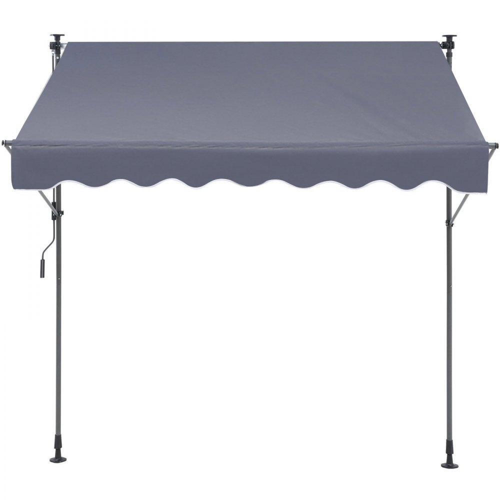 VEVOR Toldo Retráctil de 3 x 1,2 m, Toldo Manual para Terraza Altura Ajustable, Resistente al Viento y a los Rayos UV, con Cortina Parasol de 1 m y Manivela para Terraza, Patio Trasero, Jardín, Balcón