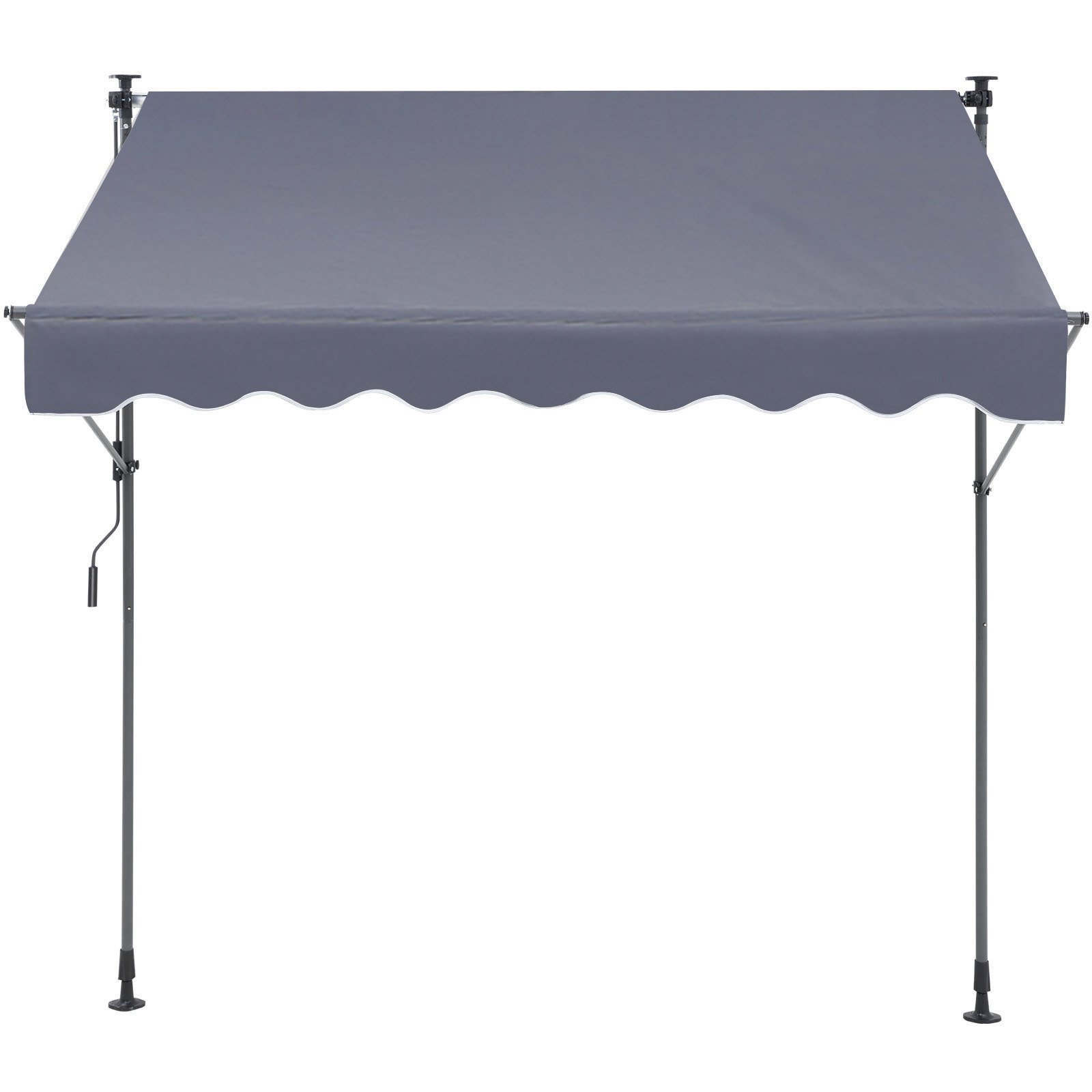 VEVOR Toldo Retráctil de 3 x 1,2 m, Toldo Manual para Terraza Altura Ajustable, Resistente al Viento y a los Rayos UV, con Cortina Parasol de 1 m y Manivela para Terraza, Patio Trasero, Jardín, Balcón