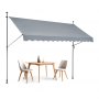 VEVOR Toldo Retráctil Manual Parasol 3,5x1,2 m con Manivela para Balcón, Gris