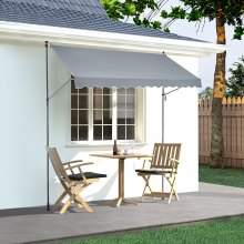 VEVOR Toldo Retráctil Manual Parasol 3,5x1,2 m con Manivela para Balcón, Gris