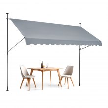 VEVOR Toldo Retráctil Manual Parasol 3,5x1,2 m con Manivela para Balcón, Gris