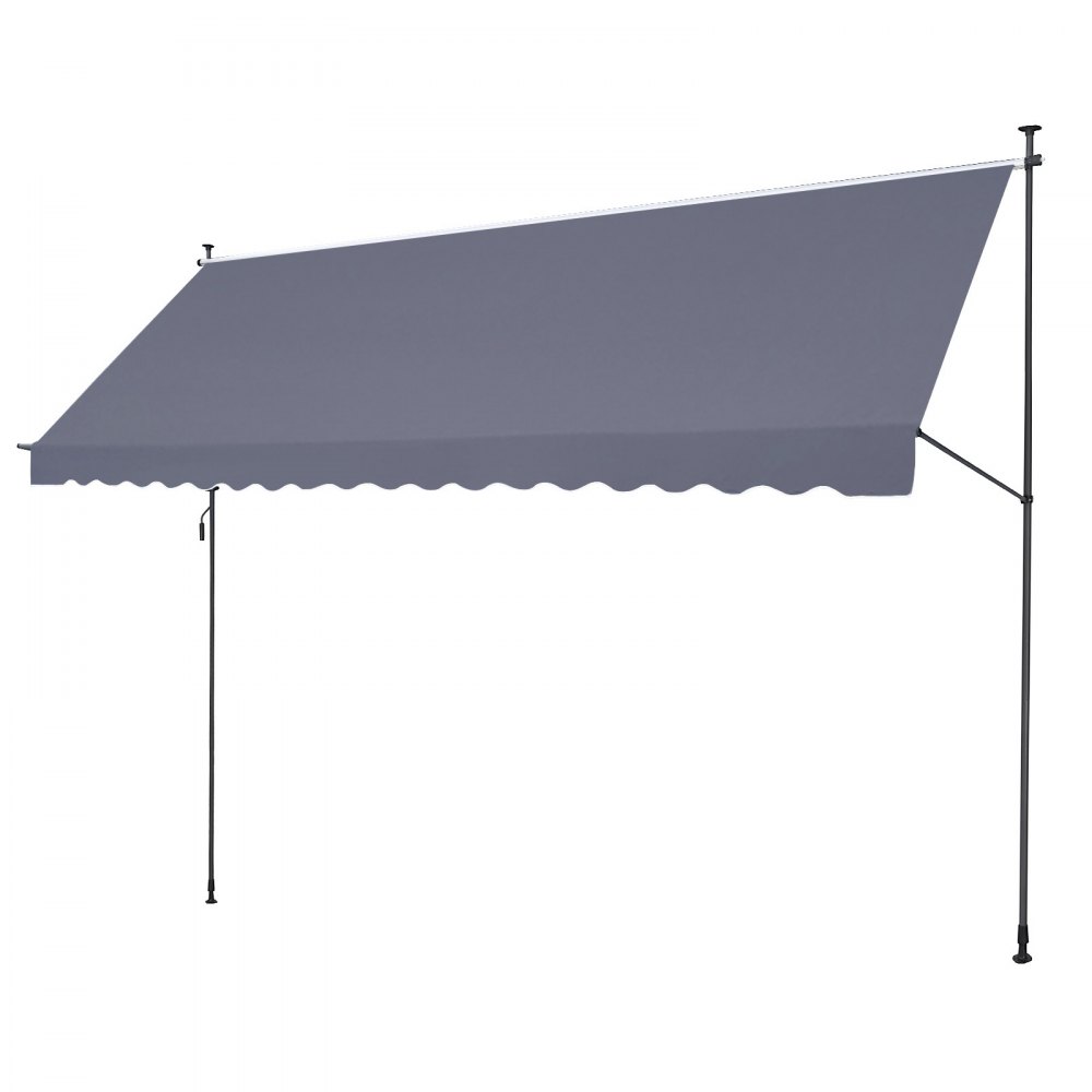 VEVOR Toldo Retráctil para Patio de 4,5x1,2 m Toldo Parasol con Manivela Manual Toldo para Patio al Aire Libre Altura Ajustable de 218 a 310 cm para Patio, Terraza, Jardín, Balcón, Gris Oscuro