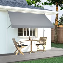 VEVOR Toldo Retráctil Manual 4,5x1,2 m con Manivela para Balcón Terraza, Gris