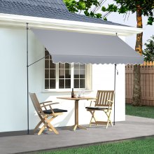 VEVOR Toldo Retráctil Manual 4 x 1,2 m con Manivela para Balcón Terraza, Gris