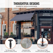 VEVOR Toldo Retráctil para Patio de 4 x 1,2 m Toldo Parasol con Manivela Manual Toldo para Patio al Aire Libre Altura Ajustable de 218 a 310 cm para Patio, Terraza, Jardín, Balcón, Gris Oscuro
