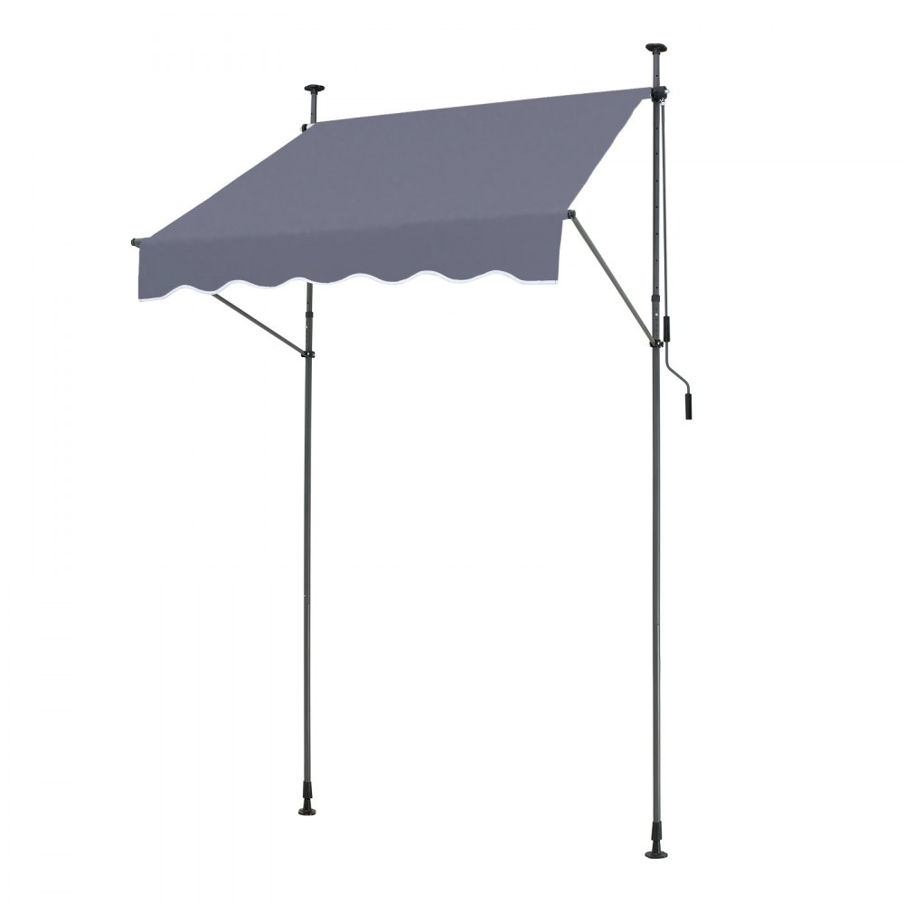 VEVOR Toldo Retráctil para Patio de 1,5x1,2 m Toldo Parasol con Manivela Manual Toldo para Patio al Aire Libre Altura Ajustable de 218 a 310 cm para Patio, Terraza, Jardín, Balcón, Gris Oscuro