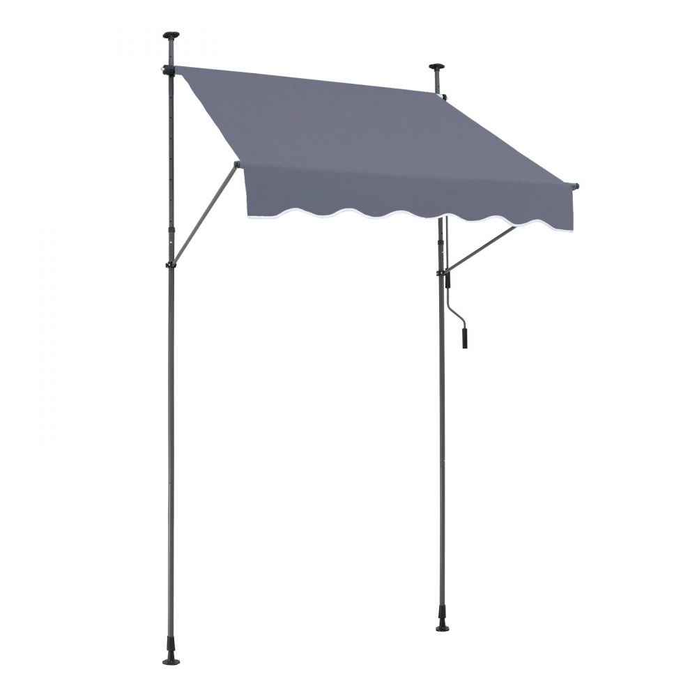 VEVOR Toldo Retráctil para Patio de 1,5x1,2 m Toldo Parasol con Manivela Manual Toldo para Patio al Aire Libre Altura Ajustable de 218 a 310 cm para Patio, Terraza, Jardín, Balcón, Gris Oscuro