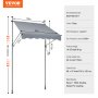 VEVOR Toldo Retráctil Manual 1,5x1,2 m con Manivela para Balcón Terraza, Gris