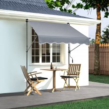 VEVOR Toldo Retráctil Manual 1,5x1,2 m con Manivela para Balcón Terraza, Gris