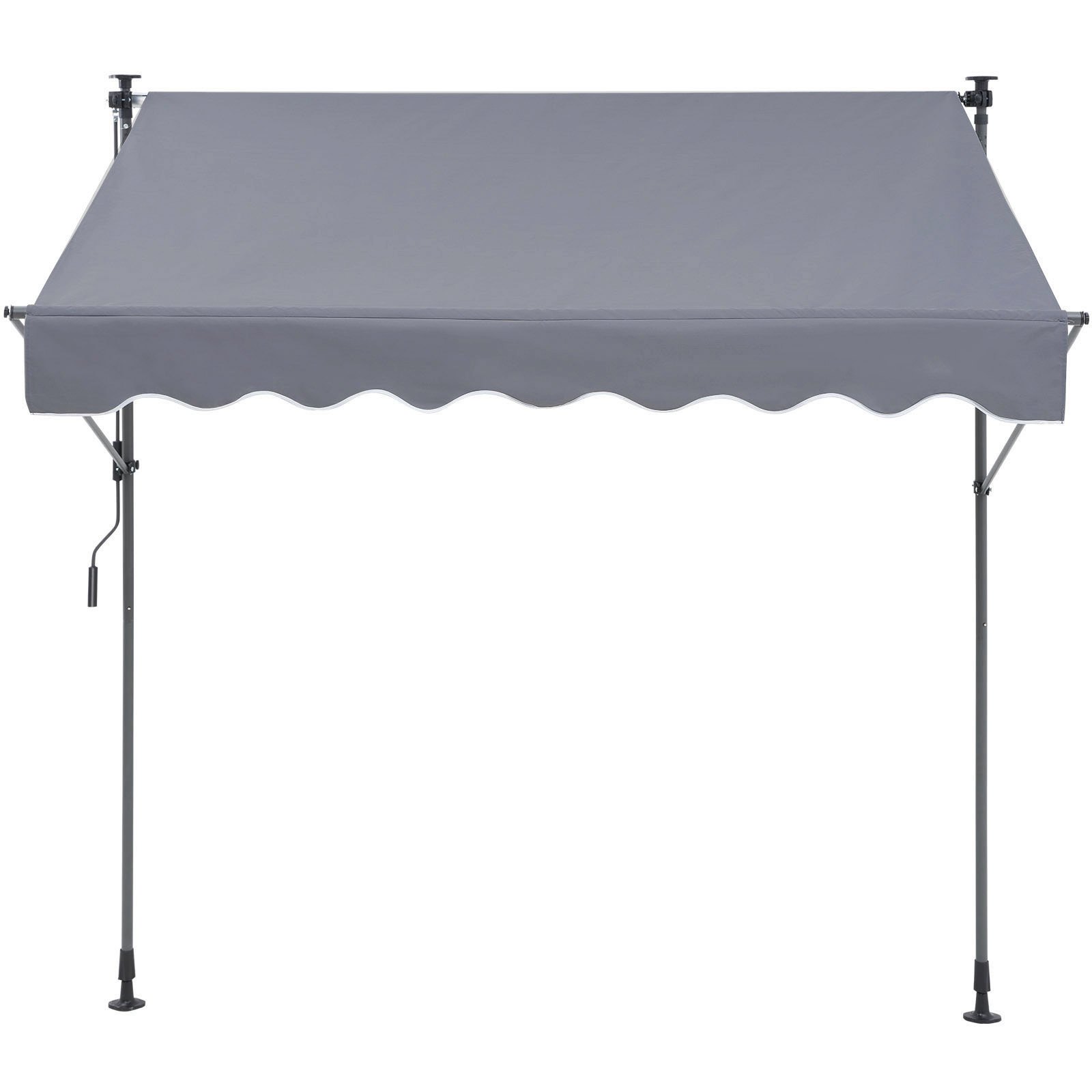VEVOR Toldo Retráctil de 2 x 1,2 m, Toldo Manual para Terraza Altura Ajustable, Resistente al Viento y a los Rayos UV, con Cortina Parasol de 1 m y Manivela para Terraza, Patio Trasero, Jardín, Balcón