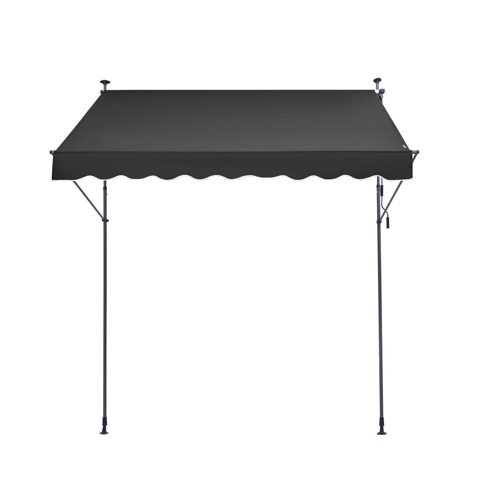 VEVOR Toldo Retráctil para Patio de 2,5x1,2 m Toldo Parasol con Manivela Manual Toldo para Patio al Aire Libre Altura Ajustable de 218 a 310 cm para Patio, Terraza, Jardín, Balcón, Negro