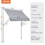 VEVOR Toldo Retráctil Manual 2,5x1,2 m con Manivela para Balcón Terraza, Gris