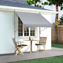 VEVOR Toldo Retráctil Manual 2,5x1,2 m con Manivela para Balcón Terraza, Gris