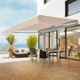 VEVOR Toldo para Terraza Retráctil 3,6 x 3 m Toldo Retráctil Patio Exterior 40°-90° Ajustable Viento/UV/Resistente al Agua Toldo Sombrilla Poliéster con Manivela para Patio, Terraza, Jardín, Balcón