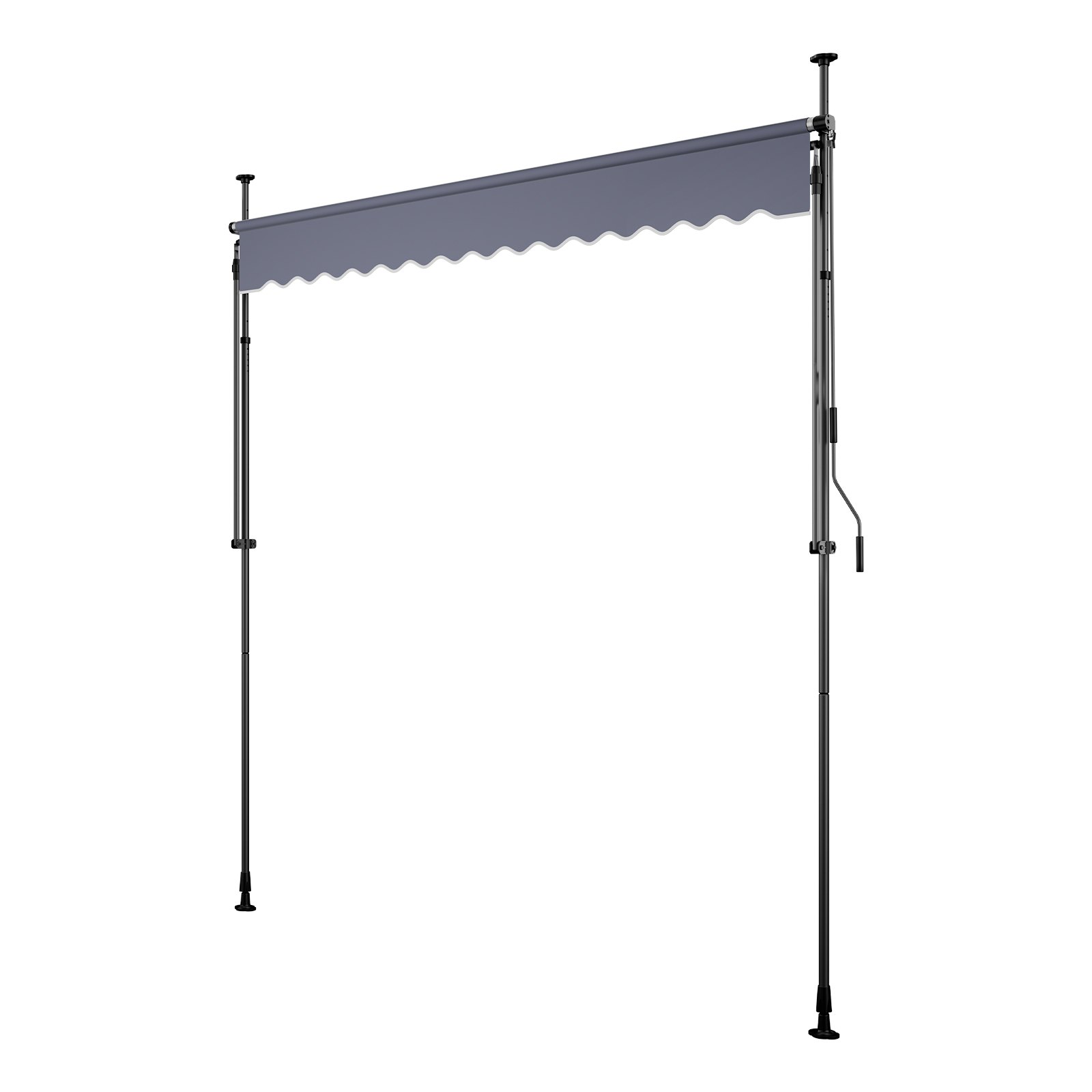 VEVOR Toldo Manual Retráctil 300 cm, Toldo Enrollable Exterior con Manivela Articulada, Altura Ajustable de 210 - 310 cm, Soporte de Aluminio, Instalación sin Taladro, para Balcón Terraza Jardín Patio