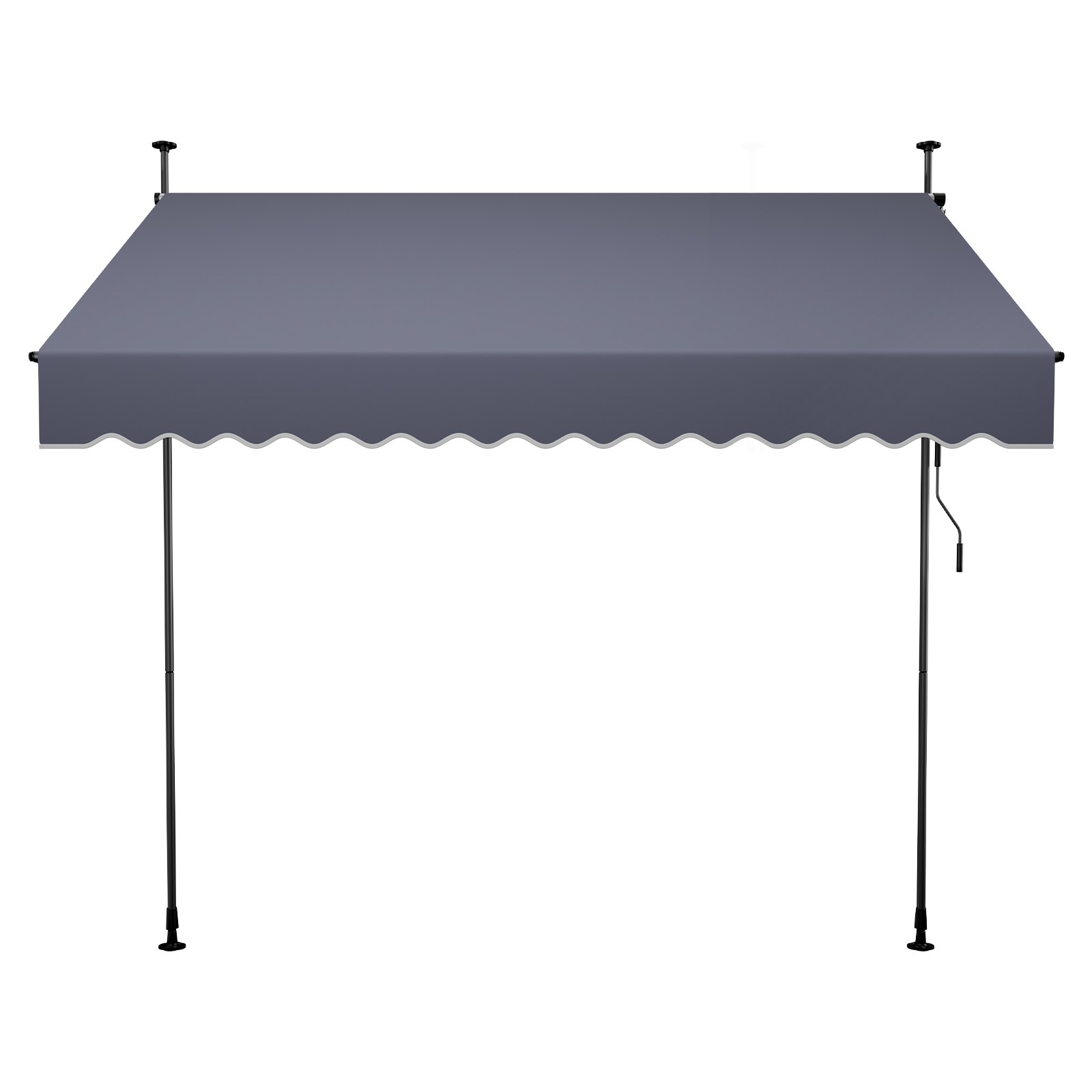 VEVOR Toldo Manual Retráctil 300 cm, Toldo Enrollable Exterior con Manivela Articulada, Altura Ajustable de 210 - 310 cm, Soporte de Aluminio, Instalación sin Taladro, para Balcón Terraza Jardín Patio