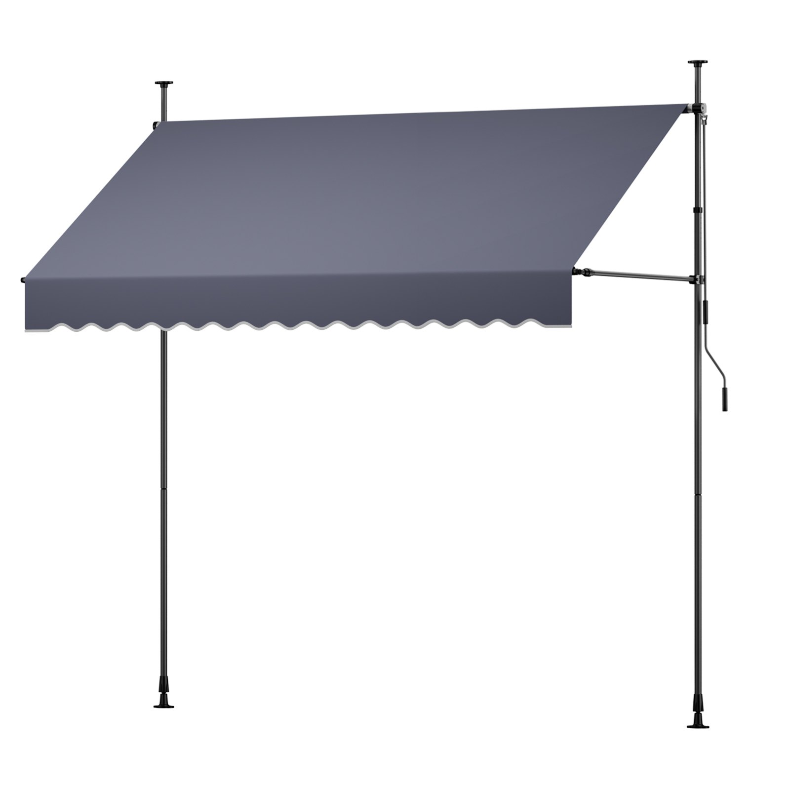 VEVOR Toldo Manual Retráctil 300 cm, Toldo Enrollable Exterior con Manivela Articulada, Altura Ajustable de 210 - 310 cm, Soporte de Aluminio, Instalación sin Taladro, para Balcón Terraza Jardín Patio