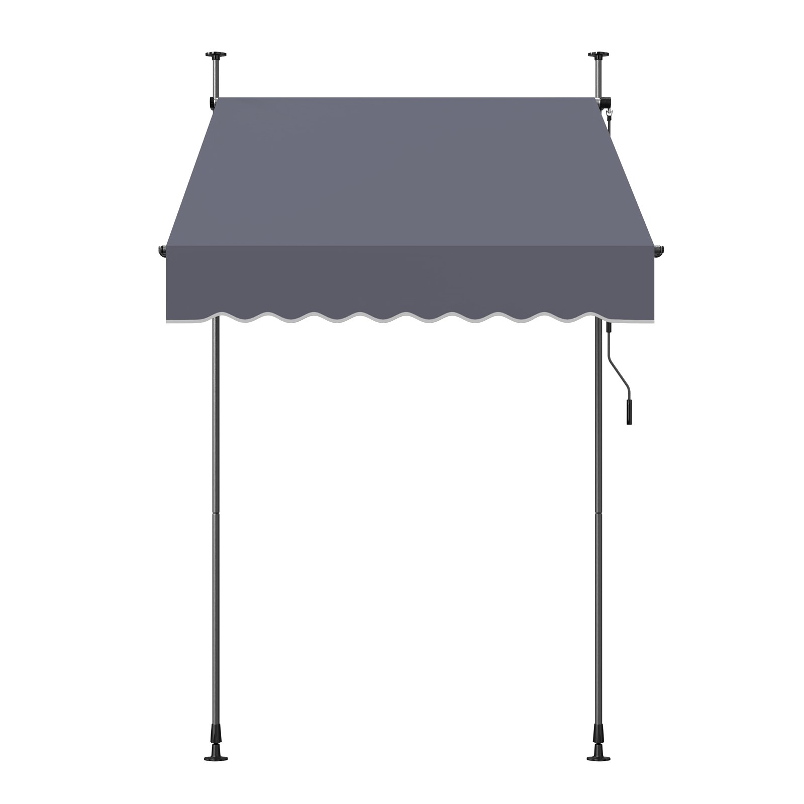 VEVOR Toldo Manual Retráctil 150 cm, Toldo Enrollable Exterior, Altura Ajustable 210 - 310 cm, Protección Solar, Manivela Articulada, sin Taladro, Parasol Impermeable para Jardín Patio Balcón Terraza
