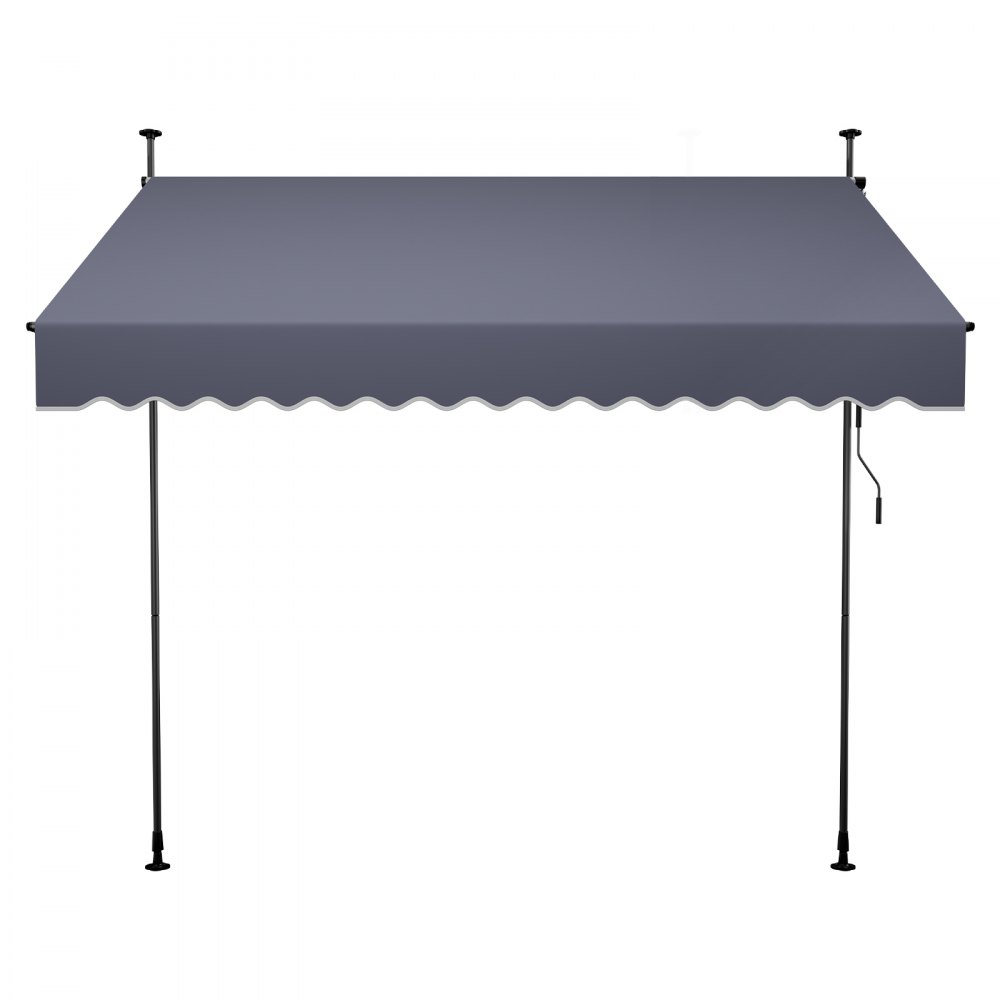 VEVOR Toldo Manual Retráctil 250 cm, Toldo Enrollable Exterior, Altura Ajustable, Protección Solar UV, Estructura de Aluminio, Manivela Articulada, Instalación sin Taladro, Parasol para Jardín Balcón
