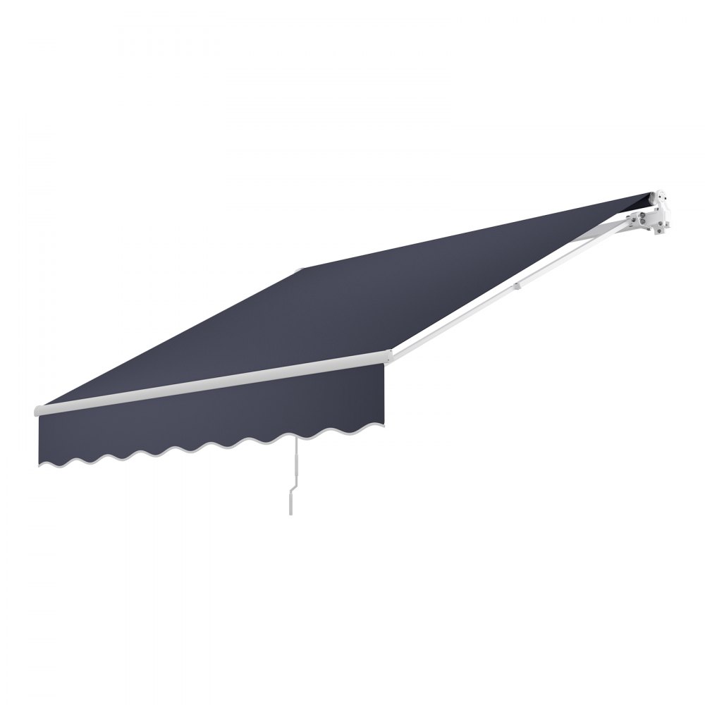 VEVOR Toldo Manual Retráctil 300 x 250 cm, Toldo Enrollable Exterior con Manivela Articulada, Soporte de Aluminio, Ángulo Ajustable, Protección Solar, para Jardín Patio Balcón Terraza, Gris Oscuro