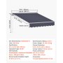 VEVOR Toldo Manual Retráctil 300 x 250 cm, Toldo Enrollable Exterior con Manivela Articulada, Soporte de Aluminio, Ángulo Ajustable, Protección Solar, para Jardín Patio Balcón Terraza, Gris Oscuro
