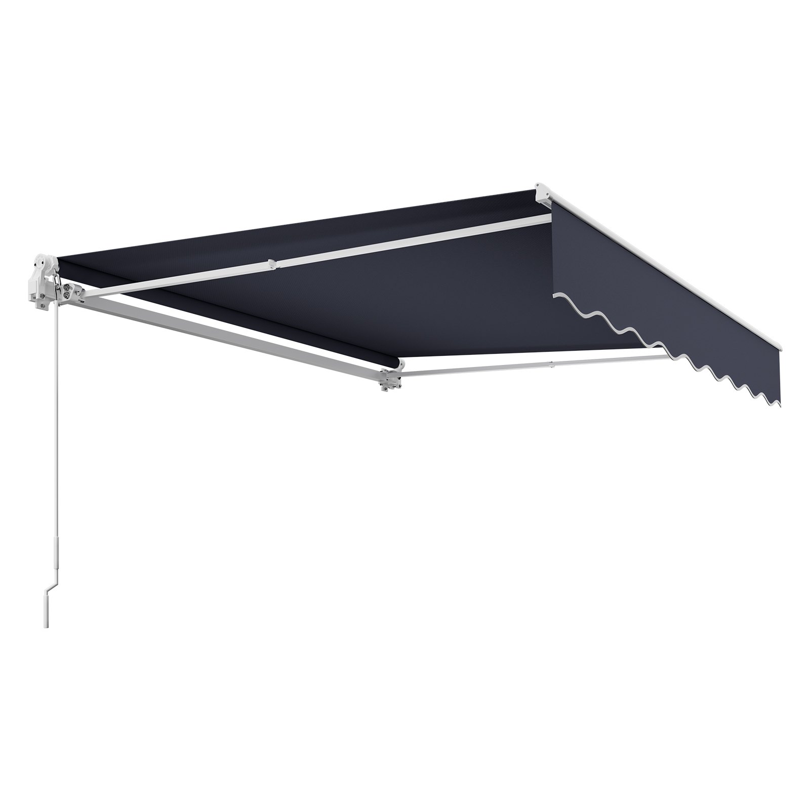 VEVOR Toldo Manual Retráctil 300 x 250 cm, Toldo Enrollable Exterior con Manivela Articulada, Soporte de Aluminio, Ángulo Ajustable, Protección Solar, para Jardín Patio Balcón Terraza, Gris Oscuro