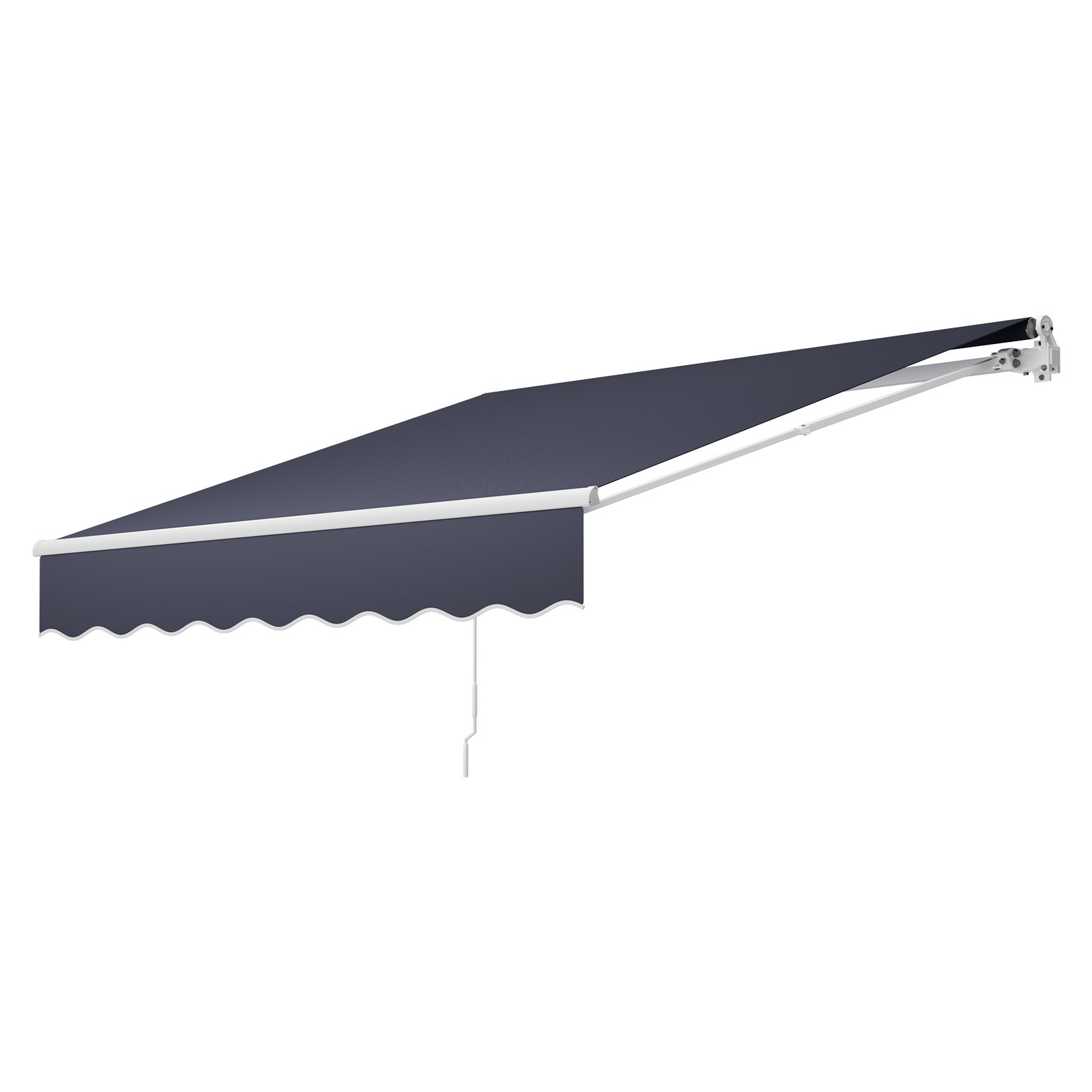 VEVOR Toldo Manual Retráctil 300 x 250 cm, Toldo Enrollable Exterior con Manivela Articulada, Soporte de Aluminio, Ángulo Ajustable, Protección Solar, para Jardín Patio Balcón Terraza, Gris Oscuro