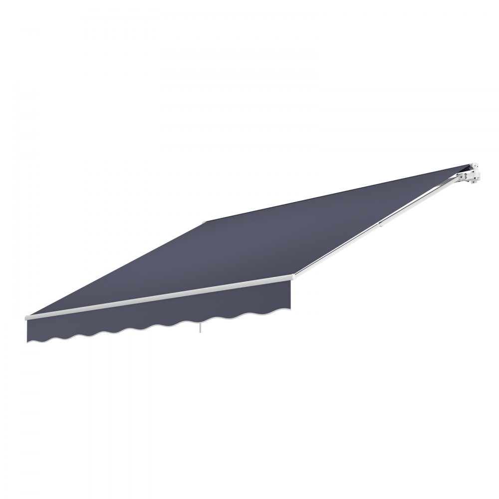 VEVOR Toldo Manual Retráctil 400 x 300 cm, Toldo Enrollable Exterior, Parasol Impermeable con Manivela Articulada, Protección Solar, Ángulo Ajustable, para Patio Balcón Terraza Ventana, Gris Oscuro