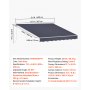 VEVOR Toldo Manual Retráctil 400 x 300 cm, Toldo Enrollable Exterior, Parasol Impermeable con Manivela Articulada, Protección Solar, Ángulo Ajustable, para Patio Balcón Terraza Ventana, Gris Oscuro