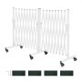 VEVOR Double Expandable Barricades, 5.48m Expandable Safety Barrier, 0-180° Rotatable Mobile Barricade with Locking Casters, Portable Folding Security Gate Traffic Fence for Patio Garden Stairway