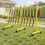 VEVOR Double Expandable Barricades, 5.46m Industrial Safety Barriers, Flexible Mobile Barricade with Locking Casters, Portable Folding Security Gate Metal Traffic Fence for Driveway Warehouse Elevator