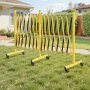VEVOR Double Expandable Barricades, 7.66m Industrial Safety Barriers, Flexible Mobile Barricade with Locking Casters, Portable Folding Security Gate Metal Traffic Fence for Driveway Warehouse Elevator