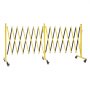 VEVOR Double Expandable Barricades, 7.66m Industrial Safety Barriers, Flexible Mobile Barricade with Locking Casters, Portable Folding Security Gate Metal Traffic Fence for Driveway Warehouse Elevator