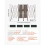 VEVOR Barricada Extensible de 6 m, Barrera de Seguridad Plegable, Valla Metálica Portátil, con Ruedas y Frenos, Aleación de Aluminio, para Jardín Patio Construcción Control de Espacios, Color Marrón