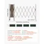 VEVOR Barricada Extensible de 3,07 m, Barrera de Seguridad Plegable, Valla Metálica Portátil con Rueda y Freno, Aleación de Aluminio, para Jardín Patio Construcción Control de Espacios, Color Marrón