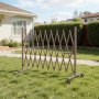 VEVOR Barricada Extensible de 3,07 m, Barrera de Seguridad Plegable, Valla Metálica Portátil con Rueda y Freno, Aleación de Aluminio, para Jardín Patio Construcción Control de Espacios, Color Marrón