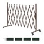 VEVOR Barricada Extensible de 3,07 m, Barrera de Seguridad Plegable, Valla Metálica Portátil con Rueda y Freno, Aleación de Aluminio, para Jardín Patio Construcción Control de Espacios, Color Marrón