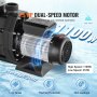 VEVOR Bomba para Piscina 1,5 HP, 1100 W, bomba para piscina elevada, caudal máximo de 27800 L/H, bomba de doble velocidad, 220 V-240 V, 1450/2860 RPM, para piscinas elevadas, spas, aguas termales, sistemas de riego