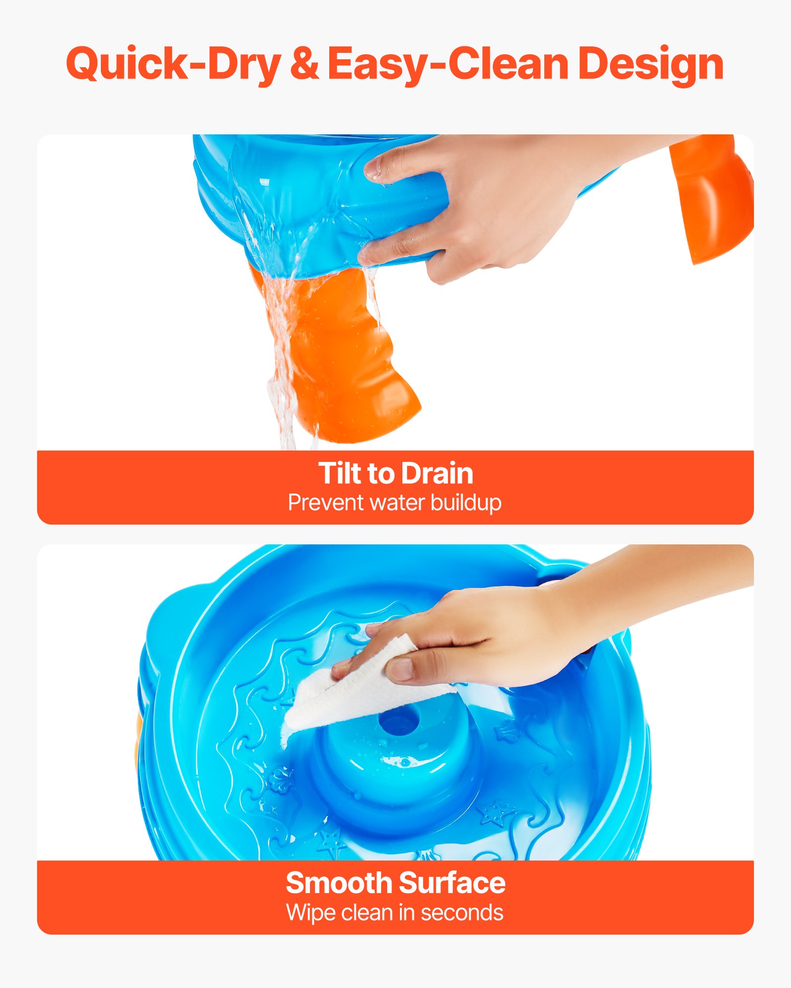 VEVOR Water Table for Toddlers, Kids Activity Sensory Table, Fish 'n Splash Water Playset with 9PCS Toy Accessories, Summer Water Activity Table with Fishing Game Set for 3+ Years Boys Girls