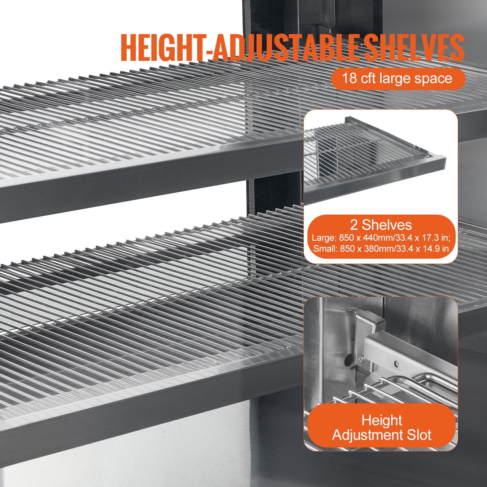 VEVOR Vitrina Refrigerada Vitrina Grande para Repostería de 505 L Refrigerador Comercial de 2 Niveles con Iluminación LED Refrigeración por Corriente Descendente Móvil con Ruedas para Panadería