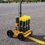 VEVOR Máquina de Marcado de Líneas de Estacionamiento con 4 Ruedas Amarillo, para Campo de Juego, Cancha de Fútbol, Capacidad de 6 Latas de Pintura, Ancho de Línea 50-100 mm, con Boquilla Adaptadora