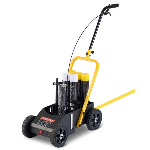 VEVOR Máquina de Marcado de Líneas de 610 x 330 x 900 mm con 4 Ruedas, Ancho de Raya Ajustable de 56-102 mm, Marcador de Línea para Carreteras, Estacionamientos, Campos Deportivos, Color Negro