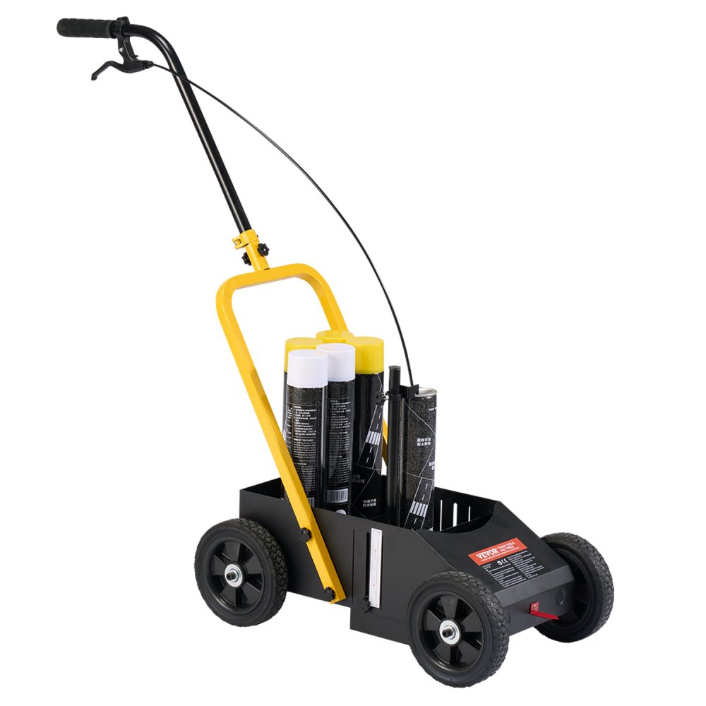 VEVOR Marking Machine, Strip Marking Machine 56-102 mm (adjustable stripe width), 61 x 33 x 90 cm, 4 wheels, heavy-duty marking machine for parking lots and sports fields, black