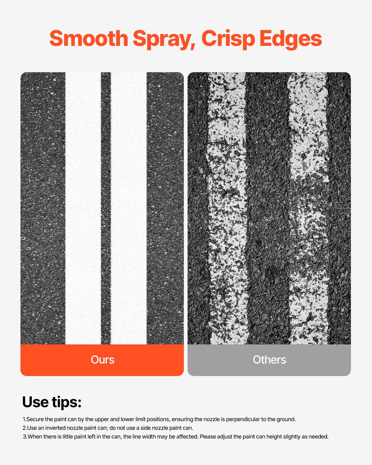 VEVOR Máquina de Marcado de Líneas de 610 x 330 x 900 mm con 4 Ruedas, Ancho de Raya Ajustable de 56-102 mm, Marcador de Línea para Carreteras, Estacionamientos, Campos Deportivos, Color Negro