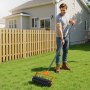 VEVOR Aireador de Césped Rodante con 42 Púas de Acero de 4 cm, Mango Largo de 152 cm, Tambor Rellenable con Arena, Herramienta de Aireación de Césped Manual para Jardín Patio y Zonas para Mascotas