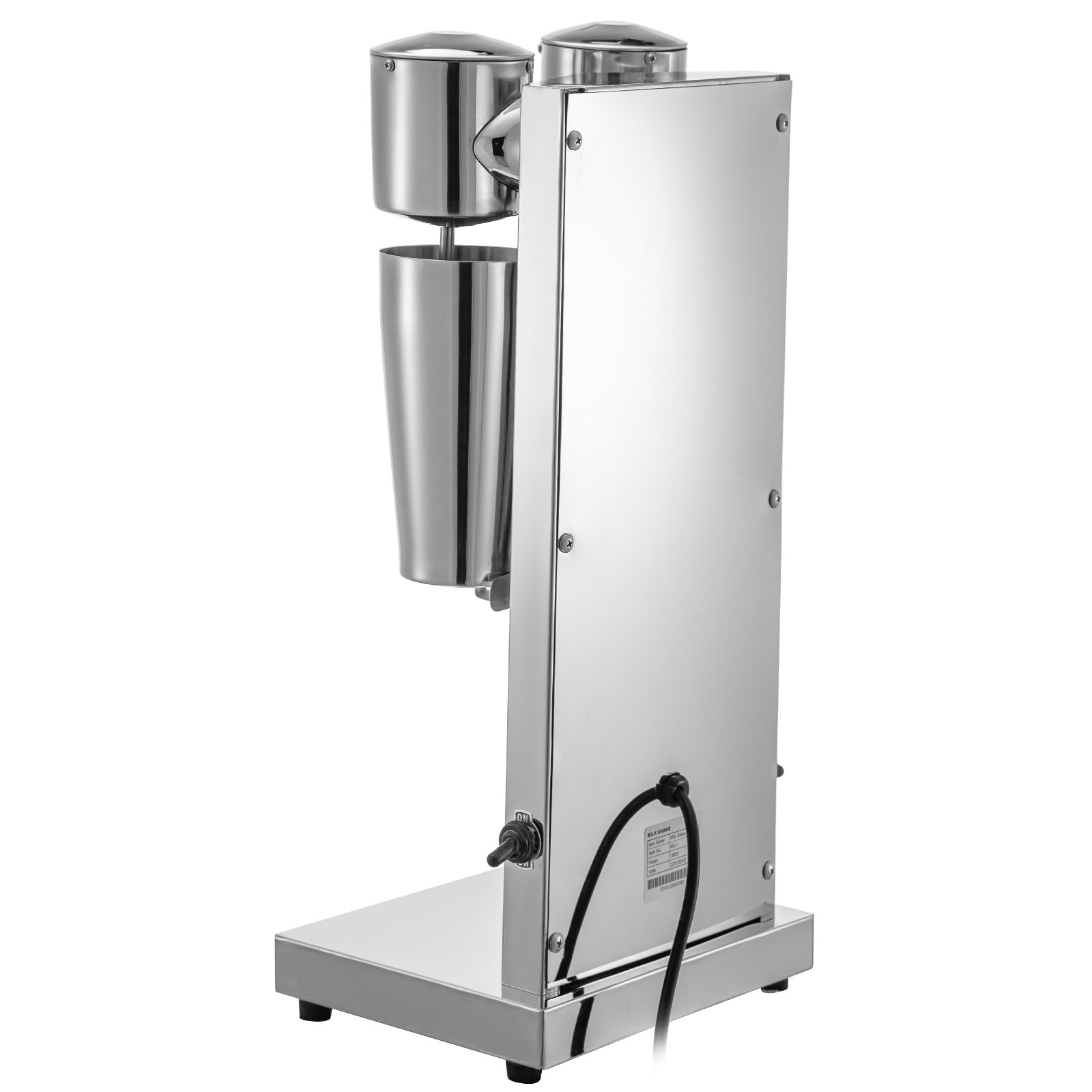 VEVOR Máquina para Hacer Batidos de Dos Vasos 800 mL, Batidora Eléctrica Mezclador Bebidas Dos Velocidades, Batidora Helados y Batidos de Acero inoxidable, Batidora con Velocidad del Motor 18000 r/min