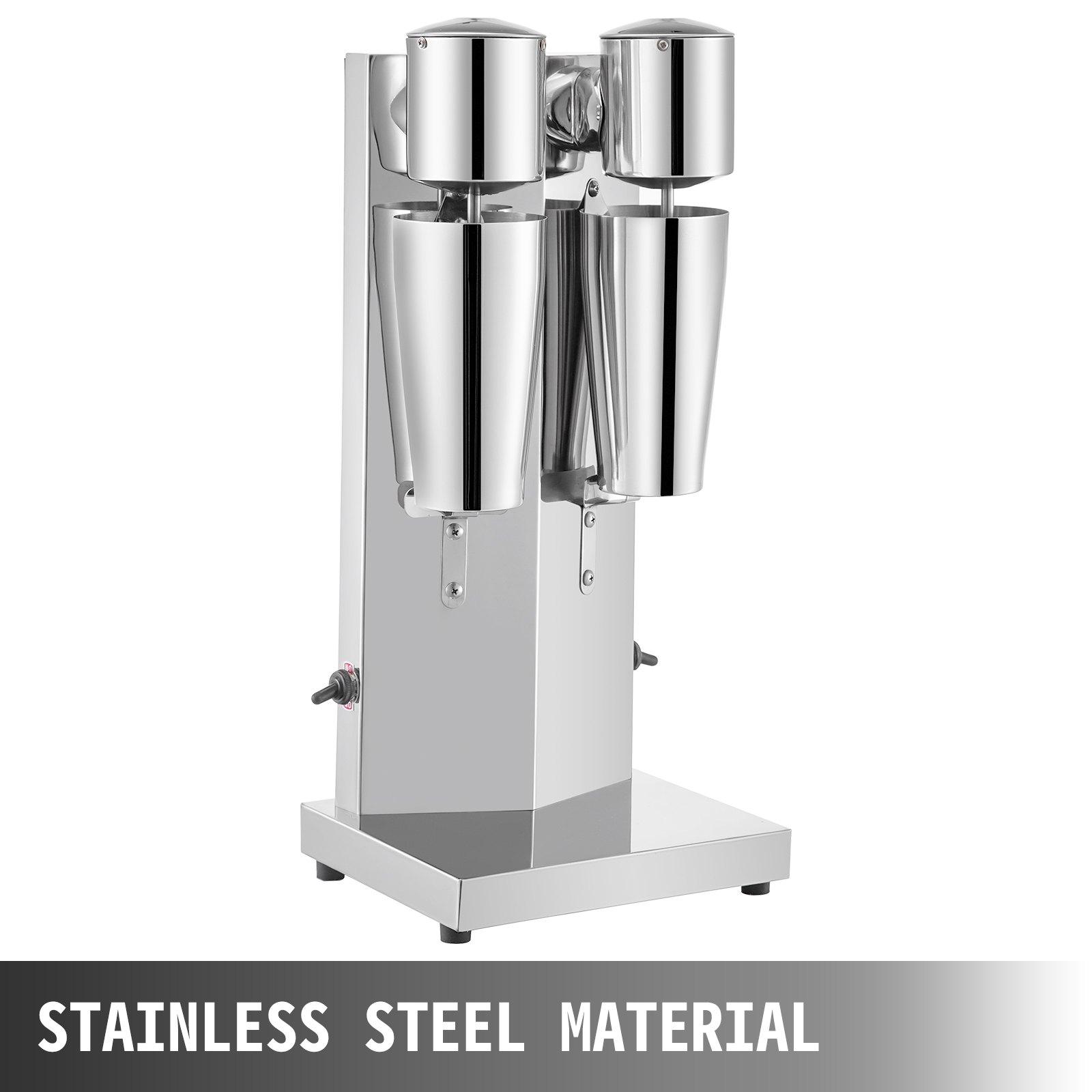 VEVOR Máquina para Hacer Batidos de Dos Vasos 800 mL, Batidora Eléctrica Mezclador Bebidas Dos Velocidades, Batidora Helados y Batidos de Acero inoxidable, Batidora con Velocidad del Motor 18000 r/min