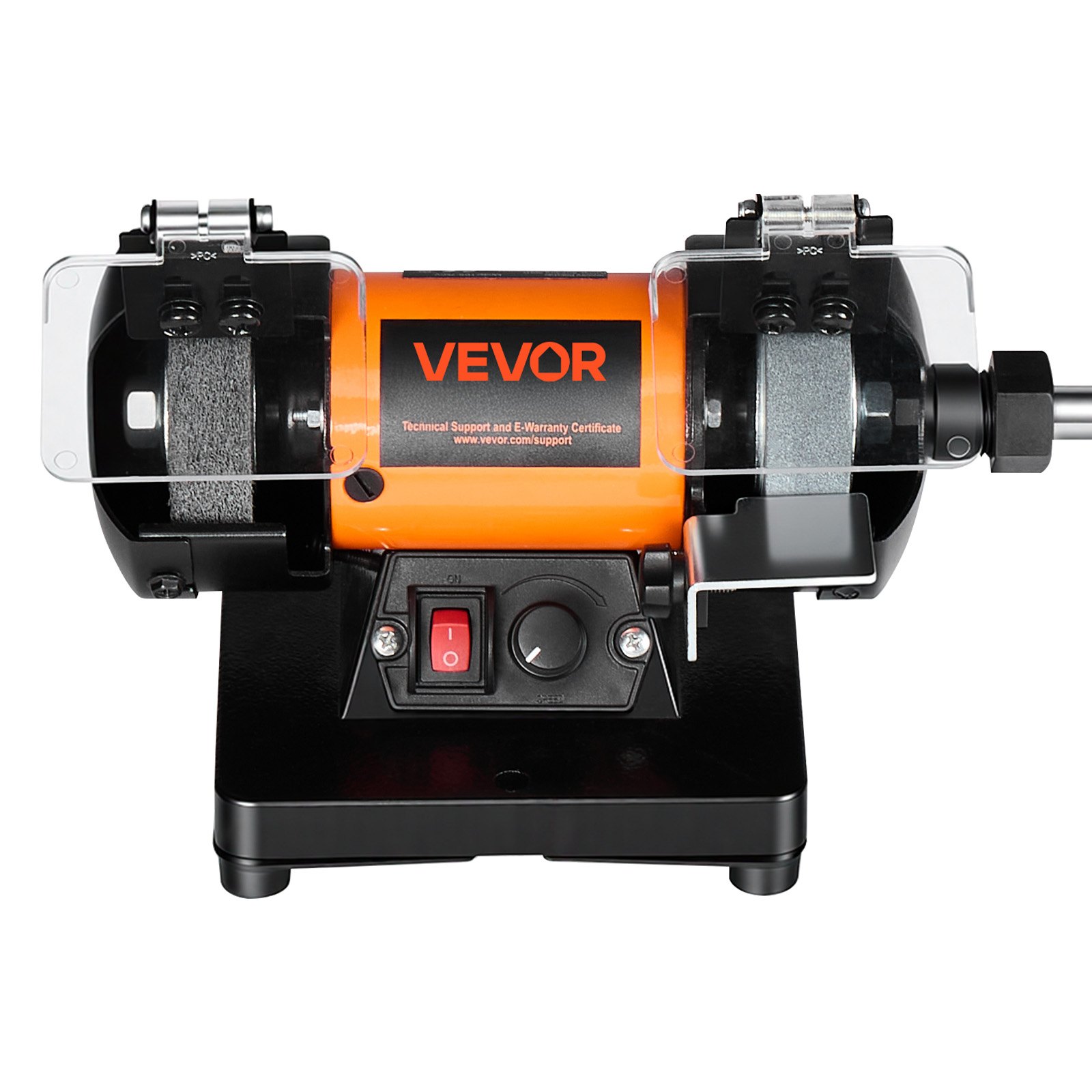 VEVOR Esmeriladora Doble 200 W, Amoladora de Banco, 8300-10600 RPM Velocidades Ajustables, Protección contra Chispas, Kit de Accesorios de 100 Piezas, Multifuncional para Madera Piedra Metal Joyería